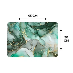 Placemats-MuchoWow Placemat (6stuks) 45x30cm Goud Marmer Groen Luxe