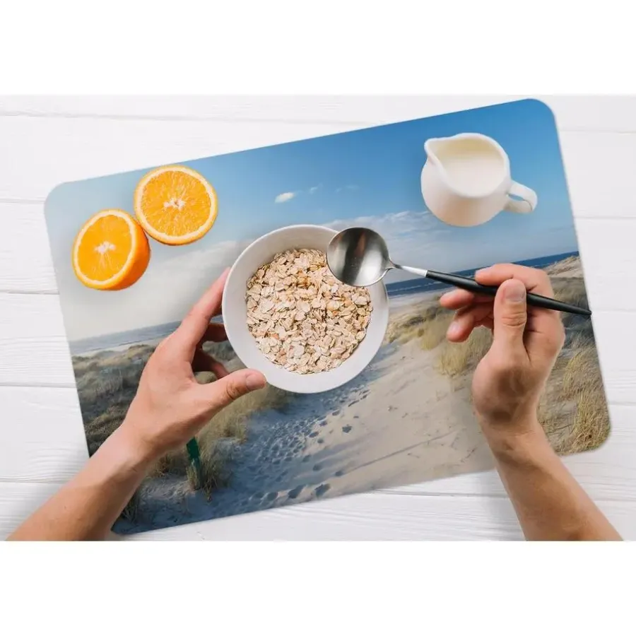 Placemats-MuchoWow Placemat (6stuks) 45x30cm Duin Meeuw Strand Zee Zon
