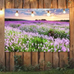 MuchoWow Tuinposter 180x120cm Bloemen Lavendel Paars Lucht