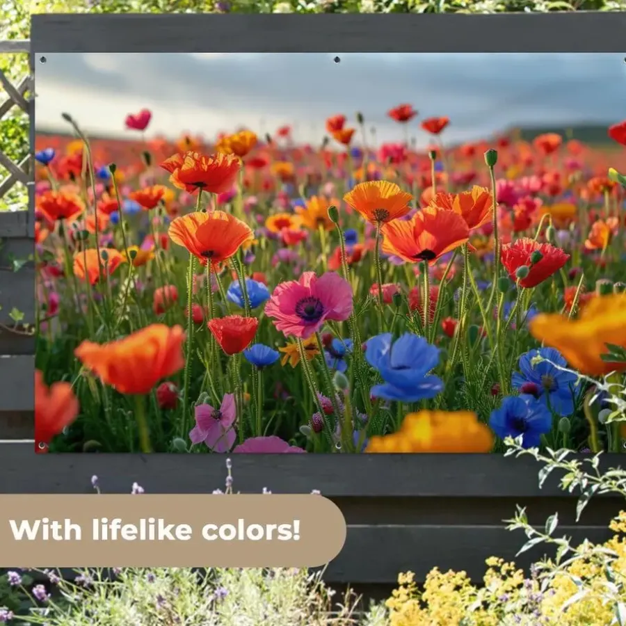 Tuindecoratie-MuchoWow Tuinposter 180x120cm Bloemen Klaprozen Kleurrijk