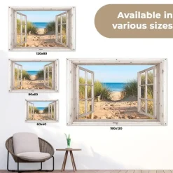 MuchoWow Tuinposter 180x120cm Doorkijk Strand Zee Duinen Zand