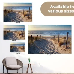 MuchoWow Tuinposter 120x80cm Strand Zee Nederland Duinen Zon