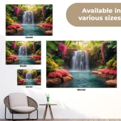 Tuindecoratie-MuchoWow Tuinposter 90x60cm Waterval Natuur Planten Jungle