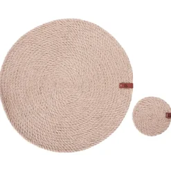 Placemats-Leen Bakker MUNTRIES - Set van 12 placemats en onderzetters - Natuurlijk - Jute