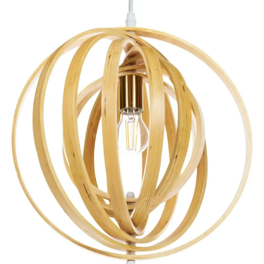 Hanglampen-Leen Bakker MURRELL - Hanglamp - Lichtbruin - Populierenhout