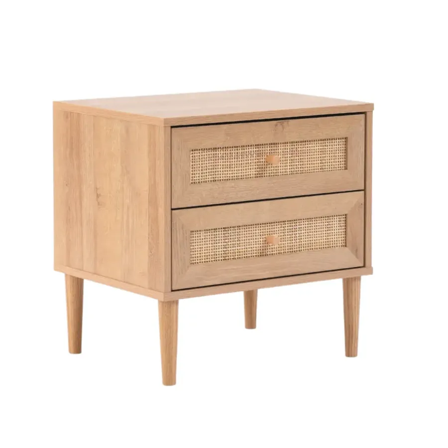 Acaza Nachtkastje - Bijzettafel - 39 x 48 x 49 cm - eiken kleur