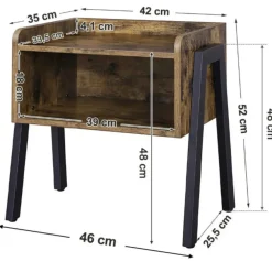 Nachtkastjes|Nachtkastjes-Merkloos Nachtkastje - vintage look - 46x52x35 cm - vintage bruin