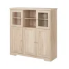 Buffetkasten-Loft24 Nanna - Kast met 2 glazen deuren en 3 deuren in eiken effect