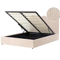 Twijfelaars-Leen Bakker NANTERRE - Bed met opbergruimte - Beige - 140 x 200 cm - Bouclé