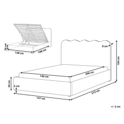 Twijfelaars-Leen Bakker NANTERRE - Bed met opbergruimte - Beige - 140 x 200 cm - Bouclé