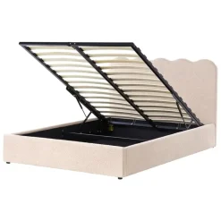 Twijfelaars-Leen Bakker NANTERRE - Bed met opbergruimte - Beige - 140 x 200 cm - Bouclé