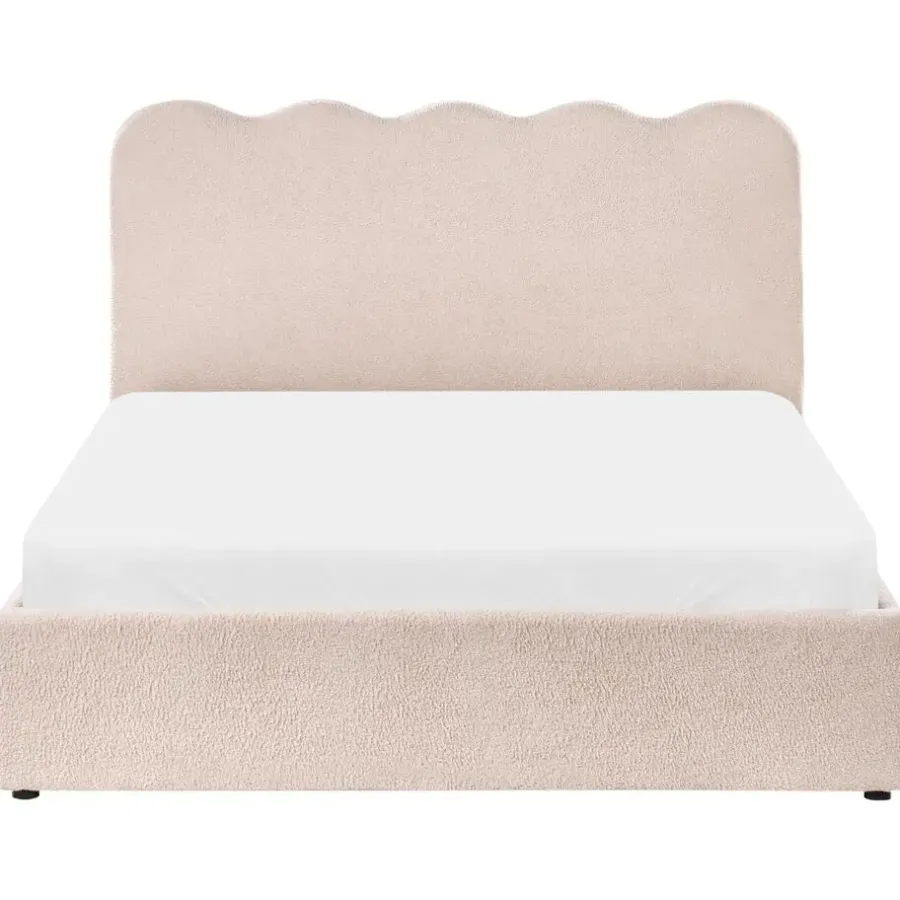 Twijfelaars-Leen Bakker NANTERRE - Bed met opbergruimte - Beige - 140 x 200 cm - Bouclé