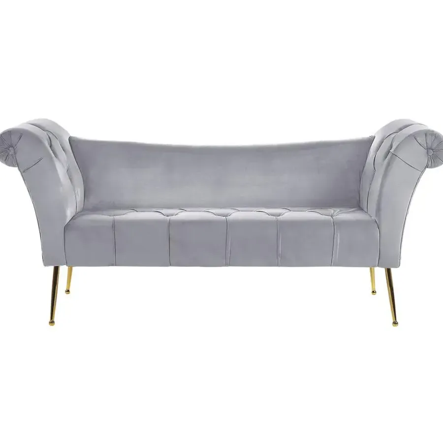 Beliani NANTILLY - Chaise longue - Grijs - Symmetrisch - Fluweel