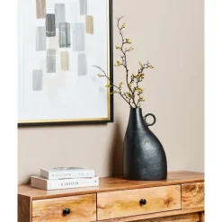 Vazen-Beliani NARBADA - Decoratieve vaas - Zwart - Aluminium