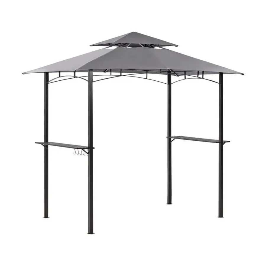 Terrasoverkappingen-Beliani NARO - Tuinpaviljoen - Grijs - Staal