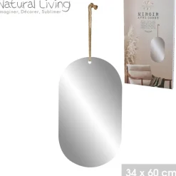 Spiegels-Natural Living spiegel - ovaal - jute touw - L36 x B61 cm