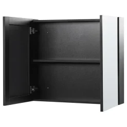 Beliani NAVARRA - Badkamermeubel - Zwart - 80 x 70 cm - Multiplex