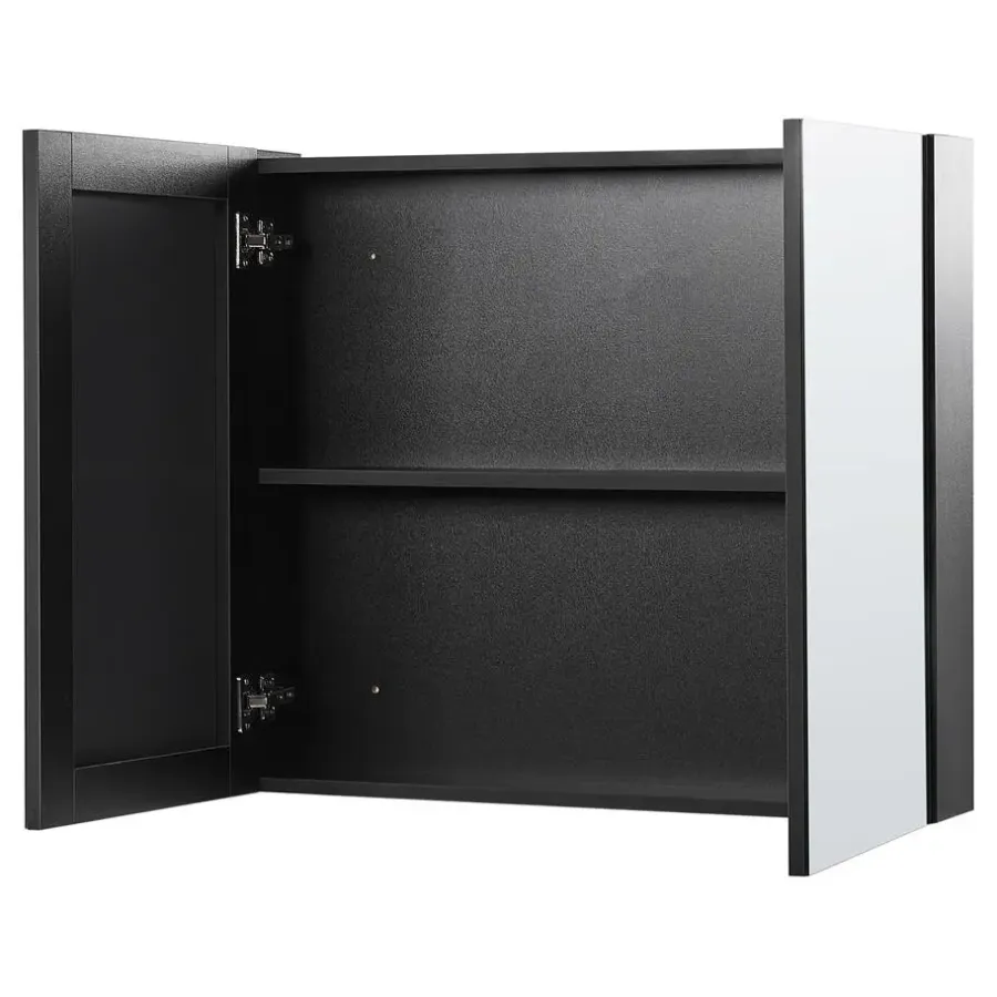 Beliani NAVARRA - Badkamermeubel - Zwart - 80 x 70 cm - Multiplex