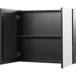 Beliani NAVARRA - Badkamermeubel - Zwart - 80 x 70 cm - Multiplex