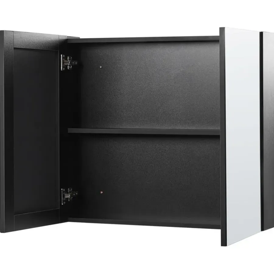 Beliani NAVARRA - Badkamermeubel - Zwart - 80 x 70 cm - Multiplex