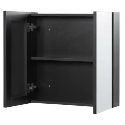 Spiegelkasten-Beliani NAVARRA - Badkamermeubel - Zwart - Multiplex