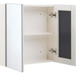Spiegelkasten-Beliani NAVARRA - Badkamermeubel - Wit/Zilver - Multiplex