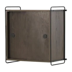 Leen Bakker Nest living Marcus Hangende Houten Wandkast Walnoot - 60 x 35 cm