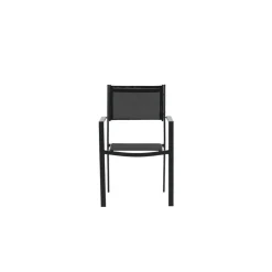 Tuinstoelen-Leen Bakker Nest outdoor Narda aluminium tuinstoel zwart - met armleuningen - set van 4