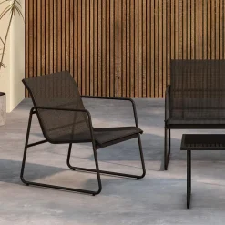 Leen Bakker Nest outdoor Vidar Loungeset 4 Delig - Zwart