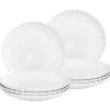 Serviessets-Leen Bakker NETTLE - Dinerborden set van 8 - Wit - Steengoed