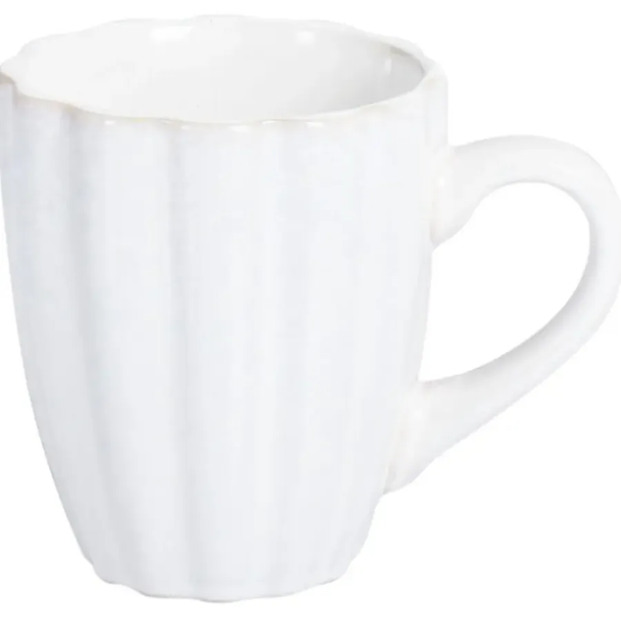 Leen Bakker NETTLE - Servies set van 16 - Gebroken wit - Steengoed