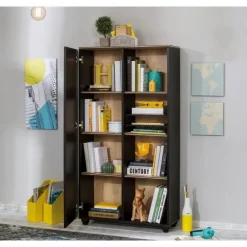 Boekenkasten|Boekenkasten-Leen Bakker New York Compact boekenkast kast zwart tienerkamer