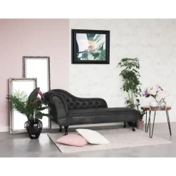 Loveseats-Beliani NIMES - Chaise longue - Grijs - Linkerzijde - Kunstleer