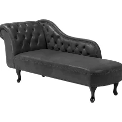 Loveseats-Beliani NIMES - Chaise longue - Grijs - Linkerzijde - Kunstleer
