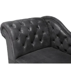 Loveseats-Beliani NIMES - Chaise longue - Grijs - Linkerzijde - Kunstleer