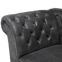 Loveseats-Beliani NIMES - Chaise longue - Grijs - Linkerzijde - Kunstleer