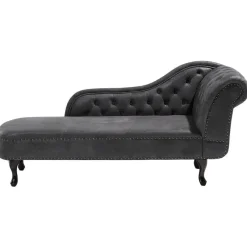 Beliani NIMES - Chaise longue - Grijs - Rechterzijde - Kunstsuède