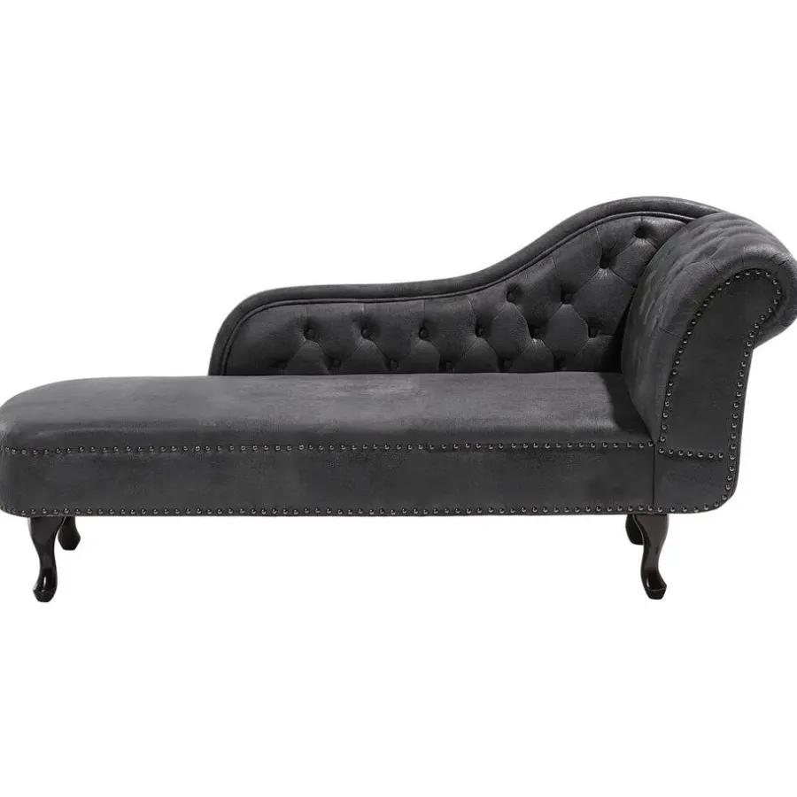 Beliani NIMES - Chaise longue - Grijs - Rechterzijde - Kunstsuède