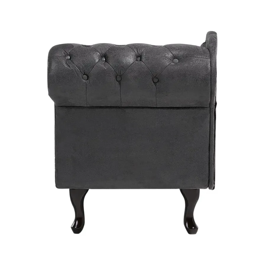 Beliani NIMES - Chaise longue - Grijs - Rechterzijde - Kunstsuède