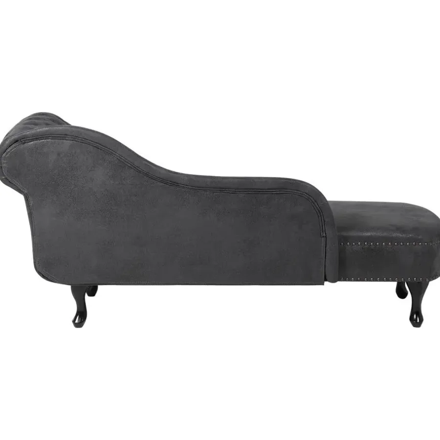 Beliani NIMES - Chaise longue - Grijs - Rechterzijde - Kunstsuède