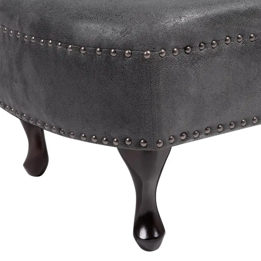 Beliani NIMES - Chaise longue - Grijs - Rechterzijde - Kunstsuède