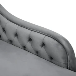 Loveseats-Beliani NIMES - Chaise longue - Grijs - Linkerzijde - Fluweel