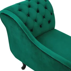 Loveseats-Beliani NIMES - Chaise longue - Groen - Rechterzijde - Fluweel