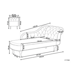 Loveseats-Beliani NIMES - Chaise longue - Groen - Rechterzijde - Fluweel
