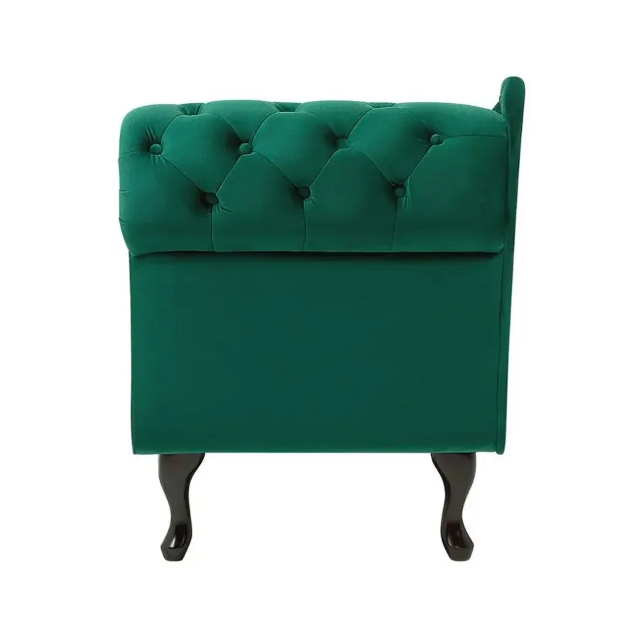 Loveseats-Beliani NIMES - Chaise longue - Groen - Rechterzijde - Fluweel