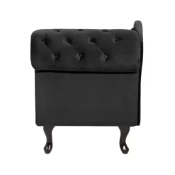 Loveseats-Beliani NIMES - Chaise longue - Zwart - Rechterzijde - Fluweel