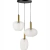 Leen Bakker NJORO - Hanglamp met 3 lichten - Transparant - Glas