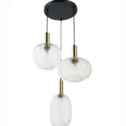 Leen Bakker NJORO - Hanglamp met 3 lichten - Transparant - Glas
