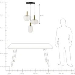 Leen Bakker NJORO - Hanglamp met 3 lichten - Transparant - Glas