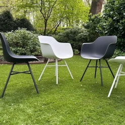 Leen Bakker Nolon Noa-Puk Kunststof Wit - Zwart Onderstel